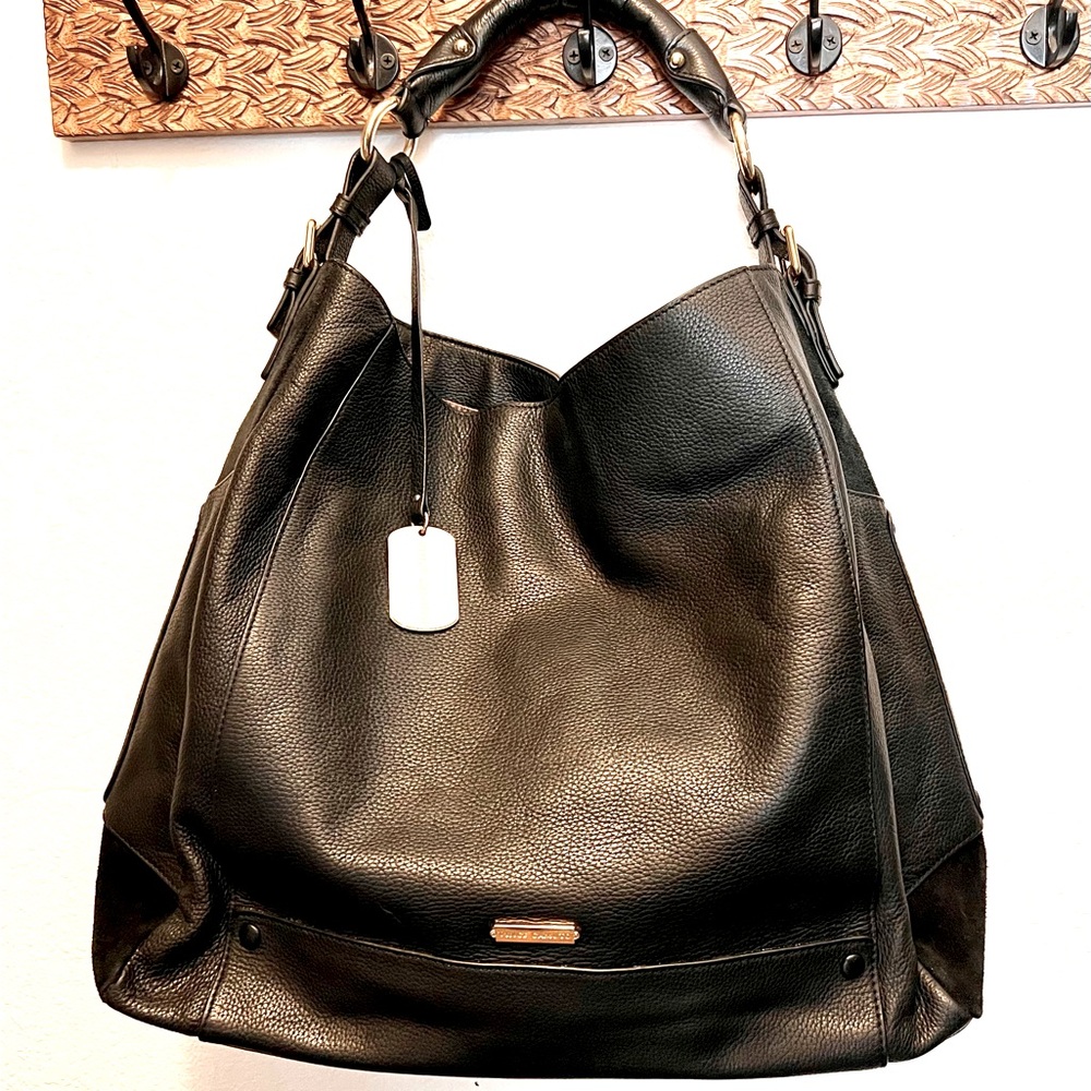 Vince Camuto Mikey leather and suede large shoulder bag.